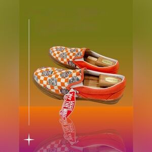 Rare Custom Men’s “Sugar Shack Floating Skull” Checkerboard Slip-Ons Sz 11